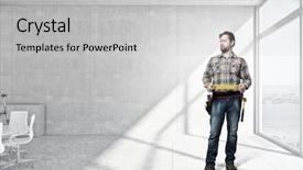  Presentation with faces lots adult mixed - Audience pleasing slide deck consisting of adult engineer man mixed media backdrop and a  colored foreground