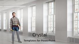  Presentation with faces lots adult mixed - Slides having adult engineer man mixed media background and a light gray colored foreground