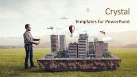  Presentation with faces lots adult mixed - Slide set featuring adult engineer man mixed media background and a  colored foreground