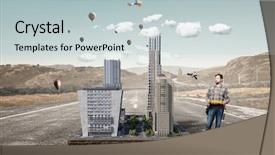  Presentation with media - PPT layouts having adult engineer man mixed media background and a  colored foreground