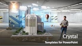  Presentation with media - Slide deck featuring adult engineer man mixed media background and a  colored foreground