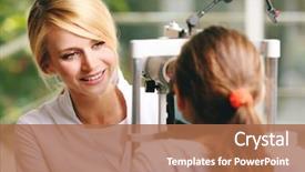  Presentation with metabolic syndrome doctor examining - Cool new PPT theme with adult female doctor examing small backdrop and a coral colored foreground