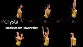  Presentation with black female - Slide deck featuring adult female yoga practitioner studio shot over black background and a black colored foreground