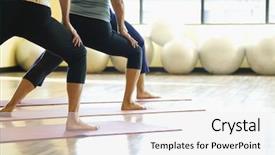  Presentation with optimus prime - Presentation theme having adult females in yoga class background and a white colored foreground