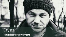  Presentation with gloomy - Slide set with adult-gloomy-man-outdoors-close background and a tawny brown colored foreground