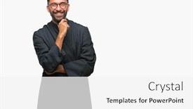  Presentation with catholic - Theme with adult hispanic catholic priest man over isolated background looking confident at the camera with smile with crossed arms and hand raised on chin thinking positive background and a white colored foreground