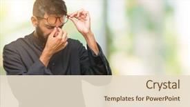  Presentation with frustration - Slides enhanced with adult hispanic catholic priest man background and a lemonade colored foreground