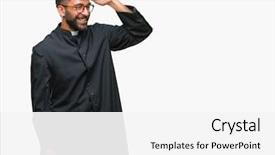  Presentation with catholic eucarit - PPT layouts with adult hispanic catholic priest man background and a white colored foreground