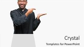  Presentation with catholic ucharist - Colorful slide deck enhanced with adult hispanic catholic priest man backdrop and a white colored foreground