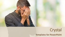  Presentation with catholic - Presentation having adult hispanic catholic priest man background and a lemonade colored foreground