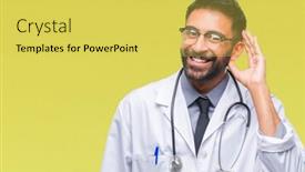  Presentation with hearing - Presentation theme enhanced with ear listening an hearing background and a yellow colored foreground