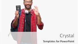  Presentation with america - Amazing theme having adult hispanic student man holding passport of america over isolated background doing ok sign with fingers excellent symbol backdrop and a white colored foreground