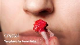  Presentation with wound - Theme featuring adult human nose injury blood background and a coral colored foreground