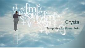  Presentation with literacy - Presentation theme enhanced with adult literacy - businessman standing on ladder background and a lemonade colored foreground