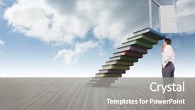  Presentation with blonde holding magnifying glass - Beautiful slide set featuring adult literacy - thinking businessman holding glasses backdrop and a gray colored foreground