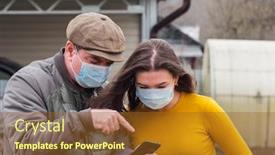  Presentation with teenage girl - Cool new PPT layouts with adult-male-and-teenage-girl backdrop and a tawny brown colored foreground