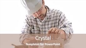  Presentation with building a house - Beautiful PPT layouts featuring adult man building a brick backdrop and a coral colored foreground