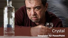  Presentation with vodka - Audience pleasing presentation theme consisting of adult-man-drinking-vodka backdrop and a tawny brown colored foreground