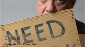  Presentation with poster - Slide set with adult-man-holding-poster-need background and a coral colored foreground