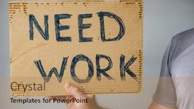  Presentation with poster - PPT theme having adult-man-holding-poster-need background and a coral colored foreground