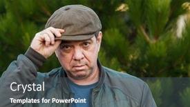  Presentation with pine - Cool new presentation with adult-man-in-a-jacket backdrop and a dark gray colored foreground