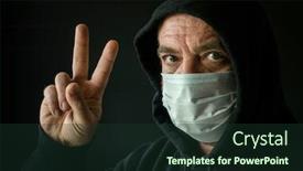  Presentation with medical sign - Cool new PPT layouts with adult-man-in-black-hoodie backdrop and a tawny brown colored foreground