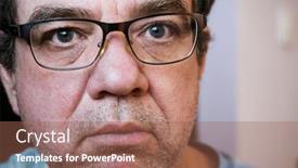  Presentation with glasses - Theme with adult-man-in-glasses-close background and a violet colored foreground