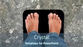  Presentation with home - Presentation design having adult-man-on-home-scales background and a ocean colored foreground