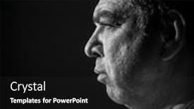  Presentation with dark - Presentation design featuring adult-man-profile-face background and a dark gray colored foreground