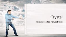  Presentation with blank - PPT layouts featuring adult man pulling blank banner background and a  colored foreground