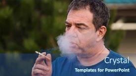  Presentation with fenway park - PPT theme enhanced with adult-man-smokes background and a ocean colored foreground