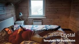  Presentation with smartphone - Theme having adult-man-with-a-smartphone background and a tawny brown colored foreground