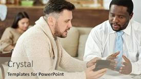  Presentation with mortgage - Slides with adult-man-with-calculating-machine background and a soft green colored foreground