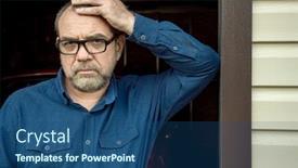  Presentation with glasses - Slide set featuring adult-man-with-glasses-leaned background and a ocean colored foreground