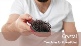  Presentation with hair brush - PPT layouts having adult man with hair brush background and a coral colored foreground