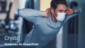  Presentation with gym - Audience pleasing slide deck consisting of adult-man-working-out backdrop and a ocean colored foreground