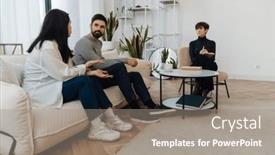  Presentation with family therapy - Slide deck having adult-married-couple-sitting background and a gray colored foreground