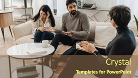  Presentation with family quarreling - Theme featuring adult-married-couple-sitting background and a tawny brown colored foreground