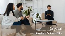  Presentation with family therapy - PPT layouts consisting of adult-married-couple-sitting background and a coral colored foreground
