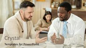  Presentation with financial - Theme consisting of adult-multiethnic-man-and-financial background and a soft green colored foreground