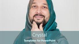  Presentation with muslim - Audience pleasing PPT theme consisting of adult-muslim-man-with-scarf backdrop and a ocean colored foreground