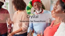  Presentation with offspring - Presentation theme featuring festive 50 - parents with adult offspring drinking background and a coral colored foreground