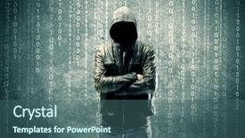  Presentation with anonymous - Cool new slide deck with adult online anonymous internet hacker backdrop and a ocean colored foreground