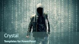  Presentation with anonymous - Beautiful PPT theme featuring adult online anonymous internet hacker backdrop and a ocean colored foreground