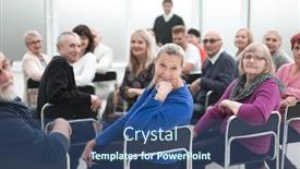  Presentation with motivational - Beautiful presentation theme featuring adult-people-listen backdrop and a ocean colored foreground