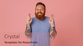 Presentation with hopeful - PPT theme enhanced with adult-redhead-bearded-tattooed-hopeful background and a  colored foreground