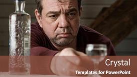  Presentation with vodka - Colorful presentation design enhanced with adult-sad-man-drinks-vodka backdrop and a tawny brown colored foreground