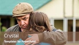  Presentation with sad girl - Presentation featuring adult-sad-man-hugs background and a tawny brown colored foreground