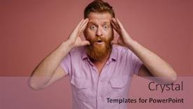  Presentation with coral - Theme featuring adult-shocked-redhead-bearded-man background and a coral colored foreground