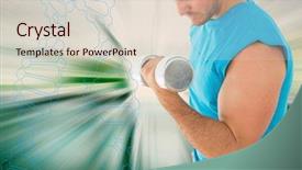  Presentation with weight lifting - Amazing slide deck having adult stem cell - digital composite of man lifting backdrop and a lemonade colored foreground